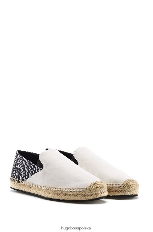 Hugo Boss Espadryle hugo na jutowej podeszwie z wzorzystymi detalami z nadrukiem logo wzorzyste R0X0H64854