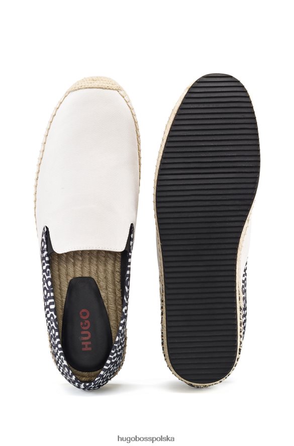 Hugo Boss Espadryle hugo na jutowej podeszwie z wzorzystymi detalami z nadrukiem logo wzorzyste R0X0H64854