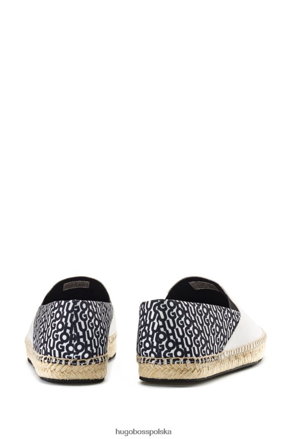 Hugo Boss Espadryle hugo na jutowej podeszwie z wzorzystymi detalami z nadrukiem logo wzorzyste R0X0H64854
