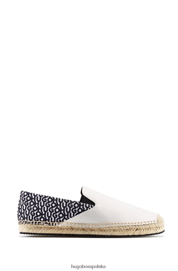 Hugo Boss Espadryle hugo na jutowej podeszwie z wzorzystymi detalami z nadrukiem logo wzorzyste R0X0H64854