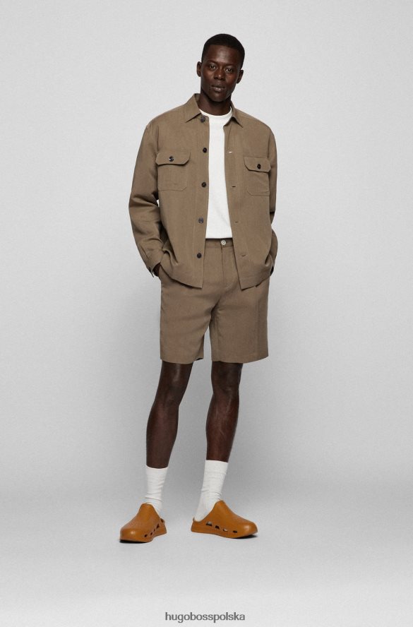 Hugo Boss Gumowane, wsuwane sandały hugo z logo emed ciemny żółty R0X0H64868