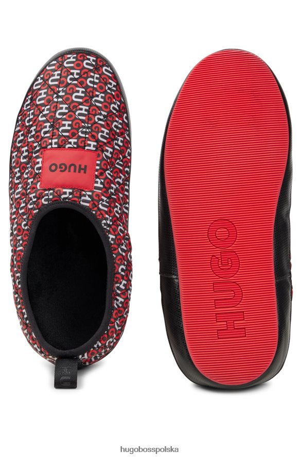 Hugo Boss Kapcie z logo piętrowym i czerwoną metką z logo Hugo w kolorze czerwonym czerwony wzór R0X0H65023