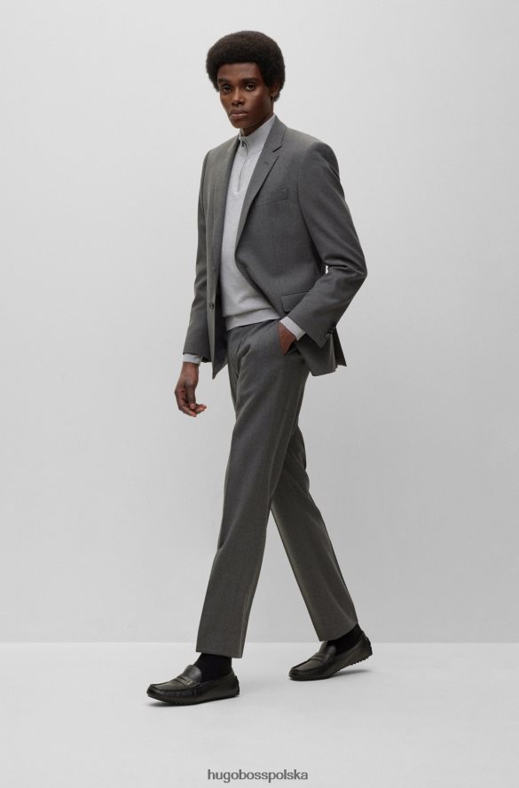 Hugo Boss Skórzane mokasyny hugo na podeszwie kierowcy z czarnymi wykończeniami z logo czarny R0X0H64947