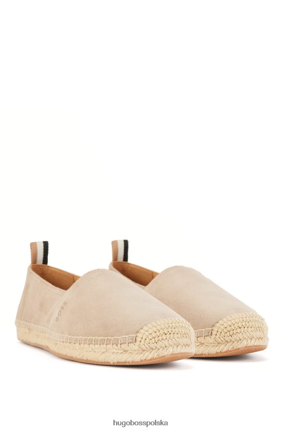 Hugo Boss Zamszowe espadryle z logo emed beżowy R0X0H64950