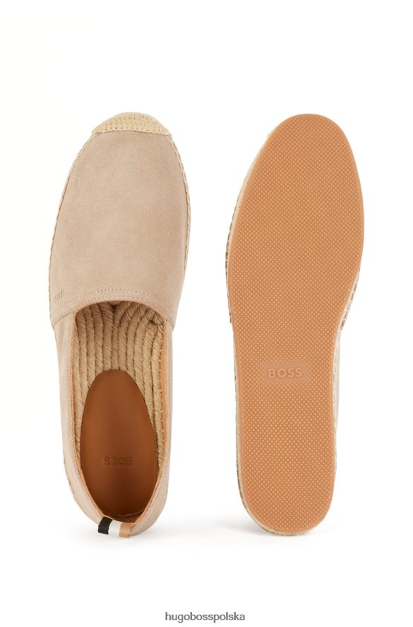 Hugo Boss Zamszowe espadryle z logo emed beżowy R0X0H64950