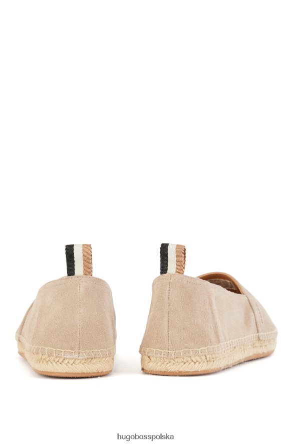 Hugo Boss Zamszowe espadryle z logo emed beżowy R0X0H64950