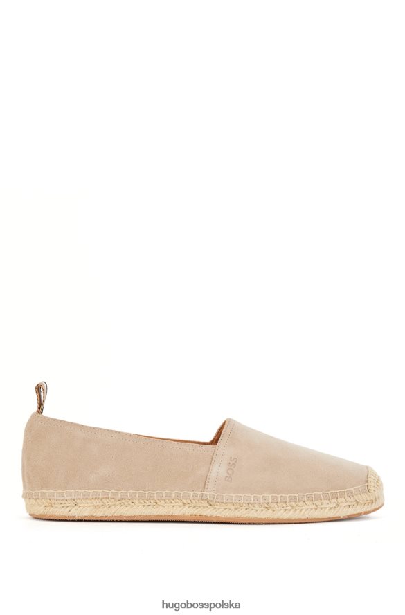 Hugo Boss Zamszowe espadryle z logo emed beżowy R0X0H64950