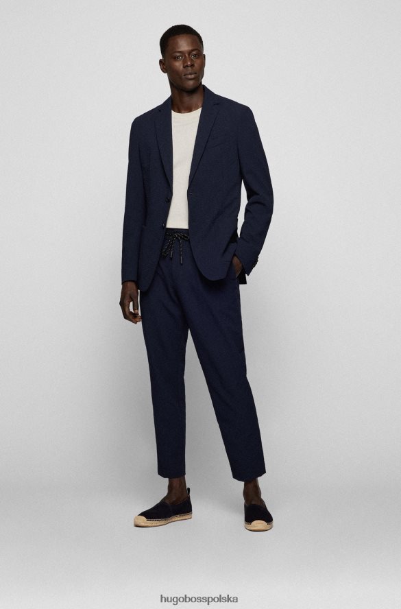 Hugo Boss Zamszowe espadryle z logo emed ciemny niebieski R0X0H64951