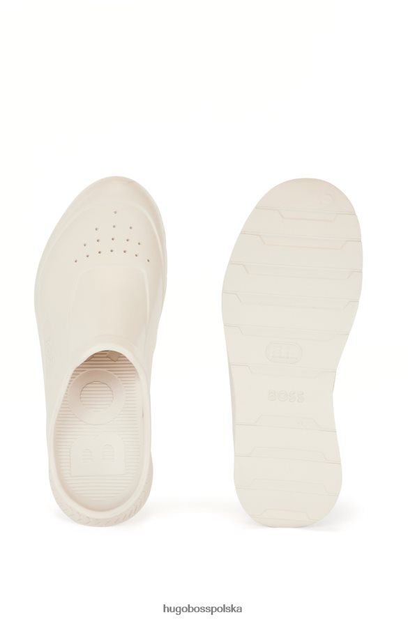 Hugo Boss gumowane sandały wsuwane z logo emed biały R0X0H64876