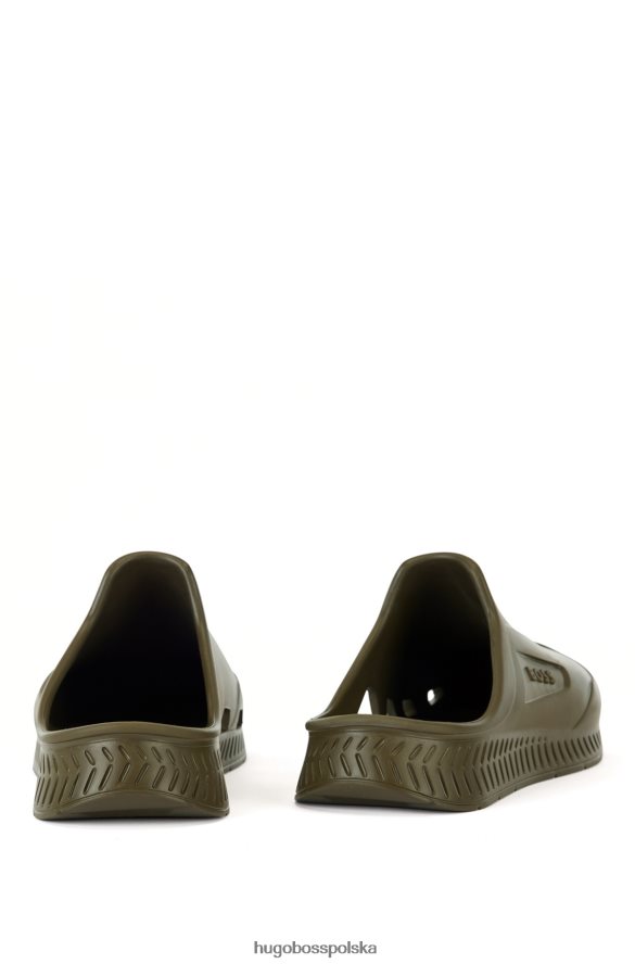 Hugo Boss gumowane sandały wsuwane z logo emed ciemnozielony R0X0H64874
