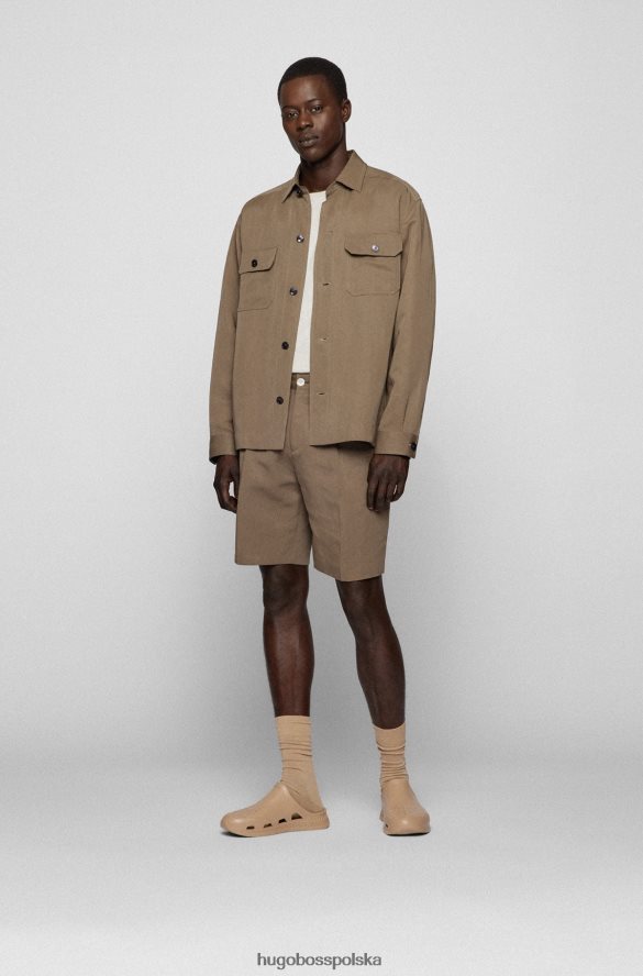 Hugo Boss gumowane sandały wsuwane z logo emed jasny beż R0X0H64875