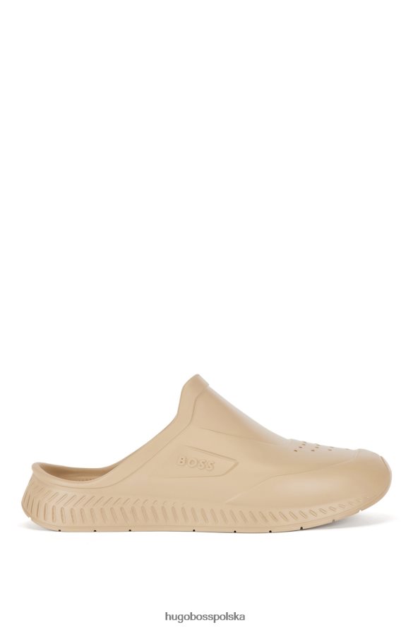 Hugo Boss gumowane sandały wsuwane z logo emed jasny beż R0X0H64875