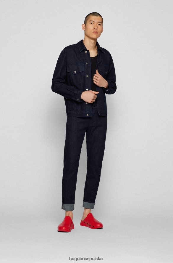 Hugo Boss gumowane, wsuwane sandały hugo z logo emed czerwony R0X0H64870