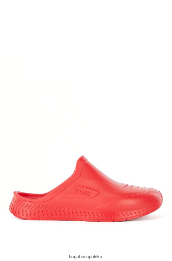 Hugo Boss gumowane, wsuwane sandały hugo z logo emed czerwony R0X0H64870