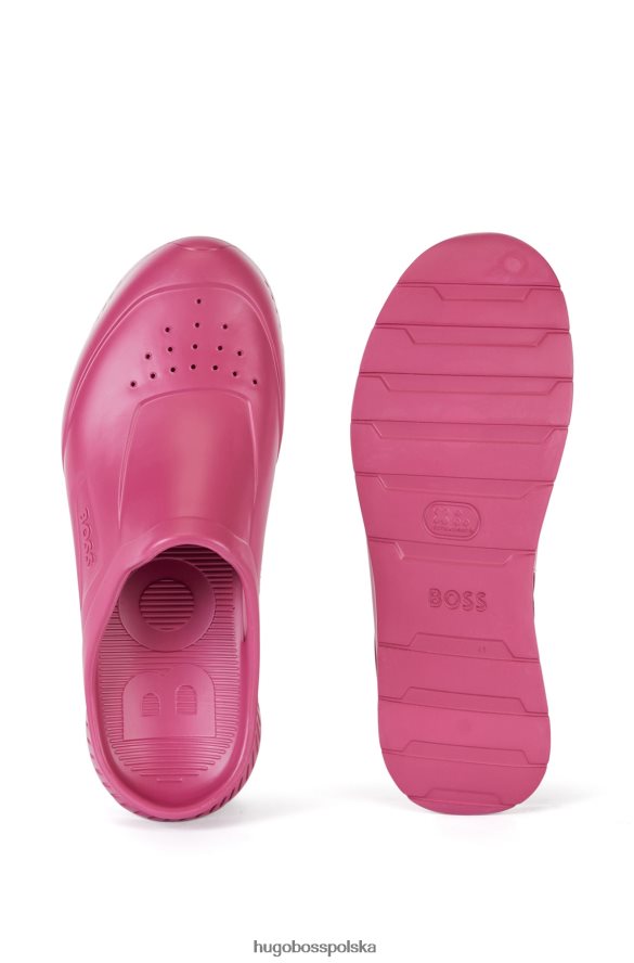 Hugo Boss gumowane, wsuwane sandały hugo z logo emed różowy R0X0H64869