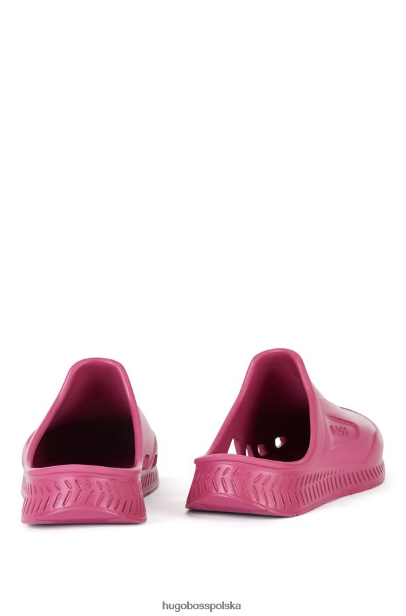 Hugo Boss gumowane, wsuwane sandały hugo z logo emed różowy R0X0H64869