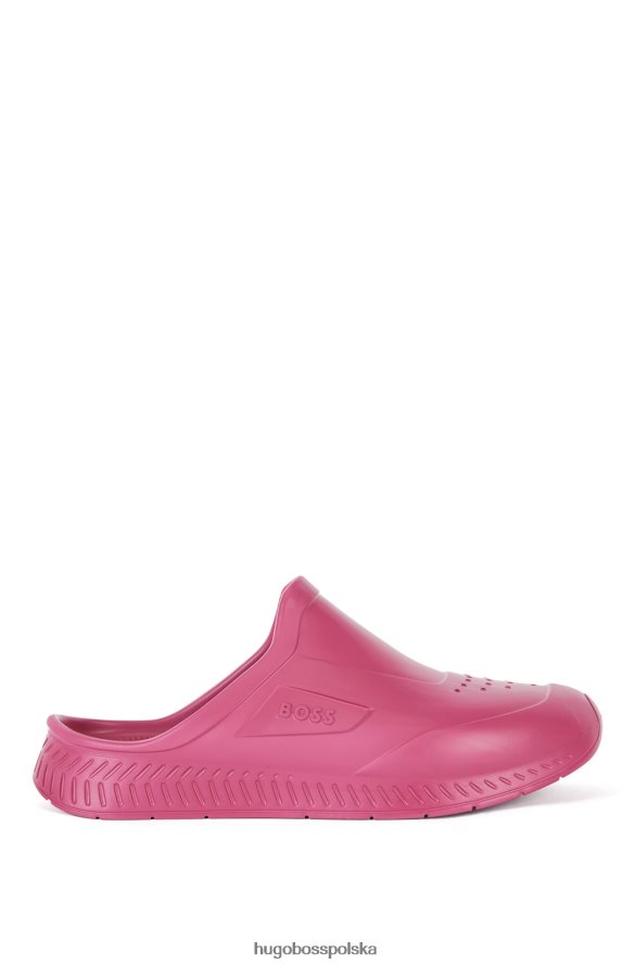 Hugo Boss gumowane, wsuwane sandały hugo z logo emed różowy R0X0H64869