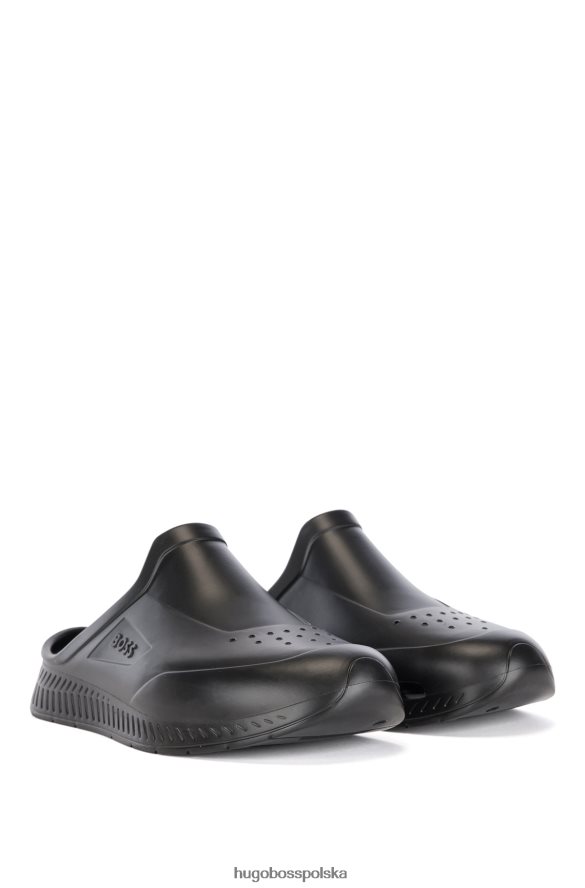 Hugo Boss gumowane, wsuwane sandały z logo emed hugo czarny R0X0H64866