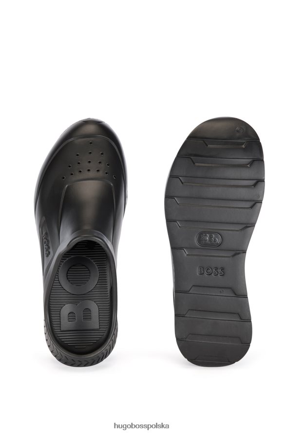 Hugo Boss gumowane, wsuwane sandały z logo emed hugo czarny R0X0H64866