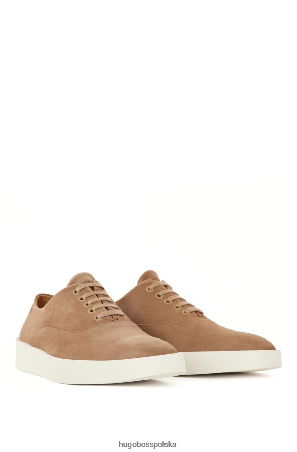 Hugo Boss jasnobrązowe buty oxford na gumowej podeszwie i zamszowej cholewce hugo jasnobrązowy R0X0H64971