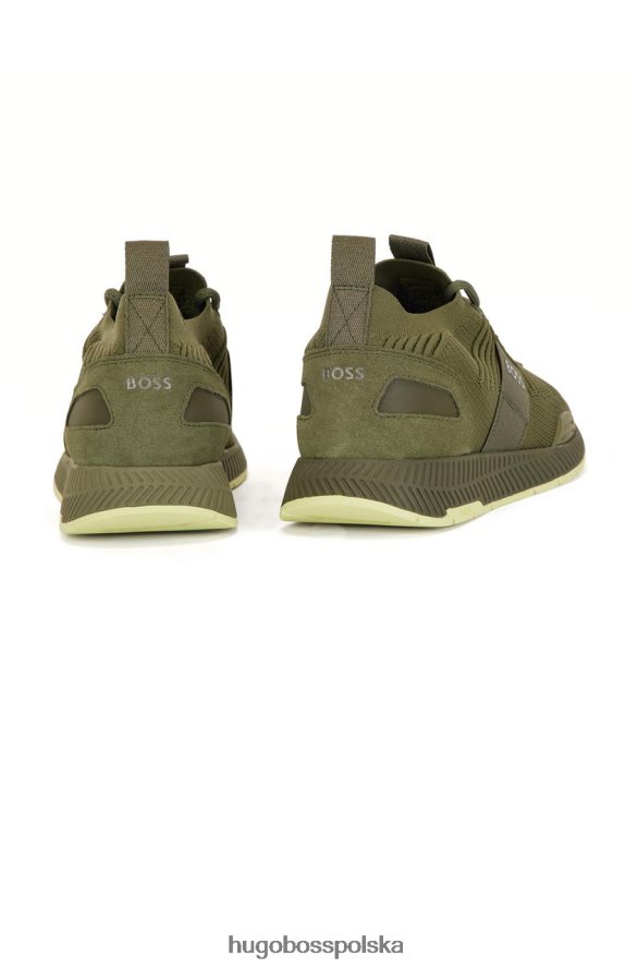 Hugo Boss tenisówki tytanowe 50470596 czarne czarny/zielony/naturalny/jasnoszary/jasnoniebieski R0X0H6659