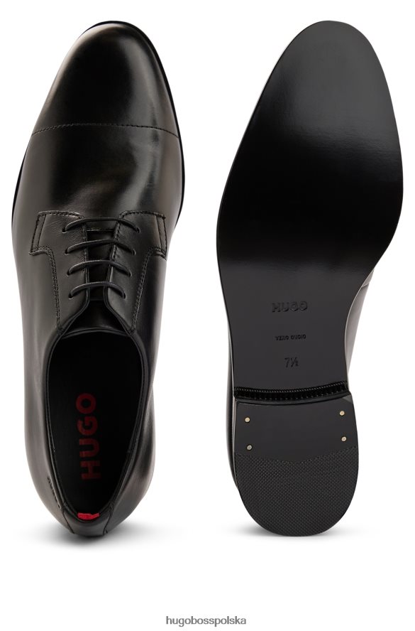 Hugo Boss Buty derby z polerowanej skóry z detalami typu cap-toe, hugo czarne czarny R0X0H64892