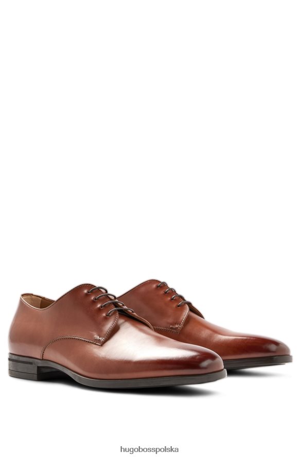 Hugo Boss Hugo brązowe, włoskie buty derby ze skóry garbowanej roślinnie brązowy R0X0H64815