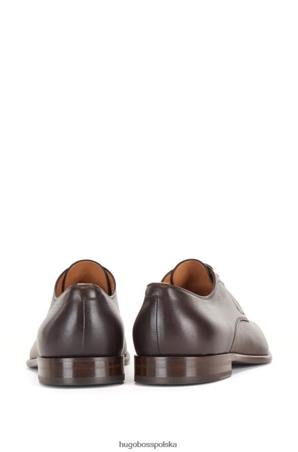 Hugo Boss Hugo ciemnobrązowe buty derby włoskiej produkcji ze skóry ciemny brąz R0X0H65038
