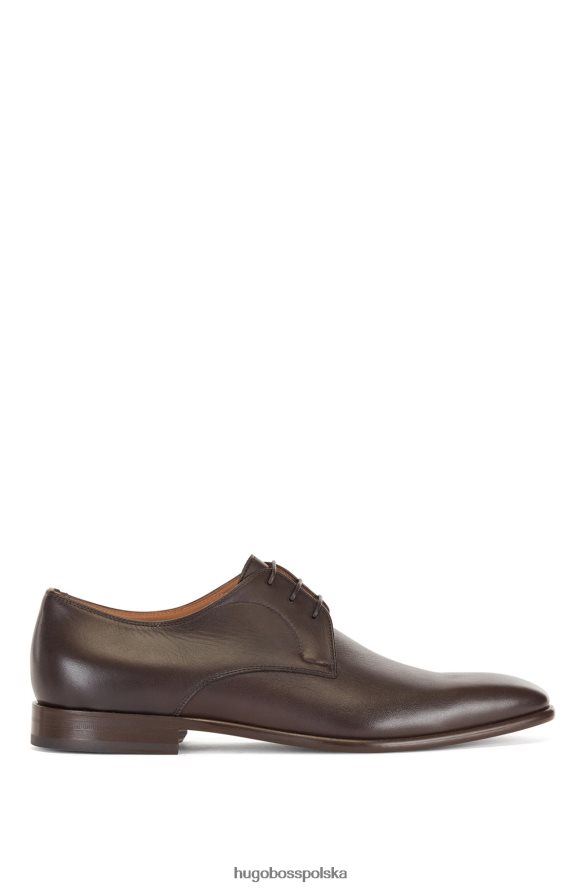 Hugo Boss Hugo ciemnobrązowe buty derby włoskiej produkcji ze skóry ciemny brąz R0X0H65038