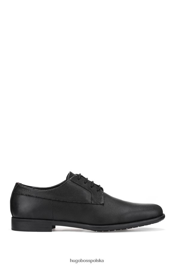 Hugo Boss Hugo, czarne, sznurowane buty derby z drukowanej skóry czarny R0X0H64915