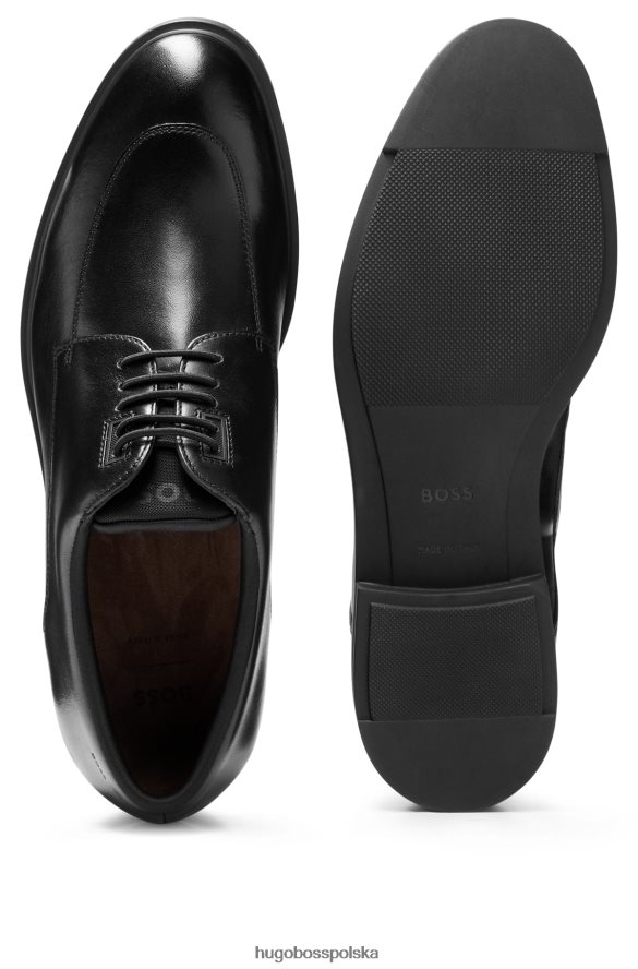 Hugo Boss buty derby z garbowanej skóry z przytulną podszewką w kolorze czarnym hugo czarny R0X0H64676