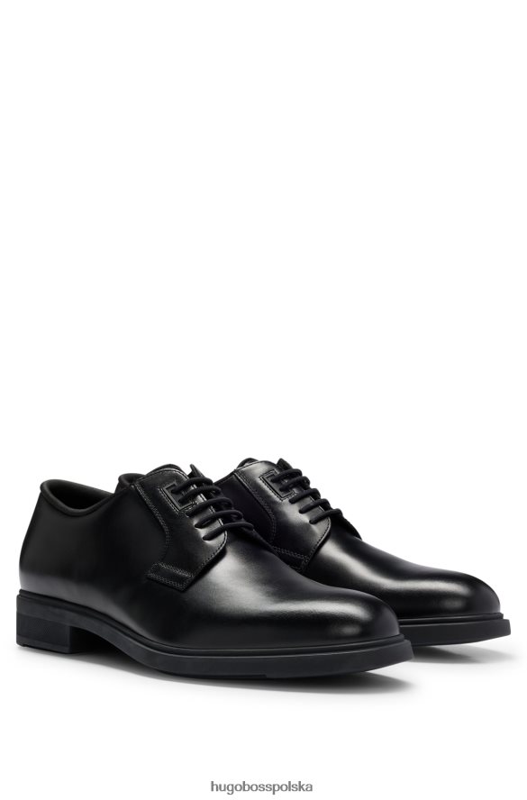 Hugo Boss buty derby ze skóry garbowanej roślinnie i elastycznych sznurówek w kolorze czarnym hugo czarny R0X0H64849