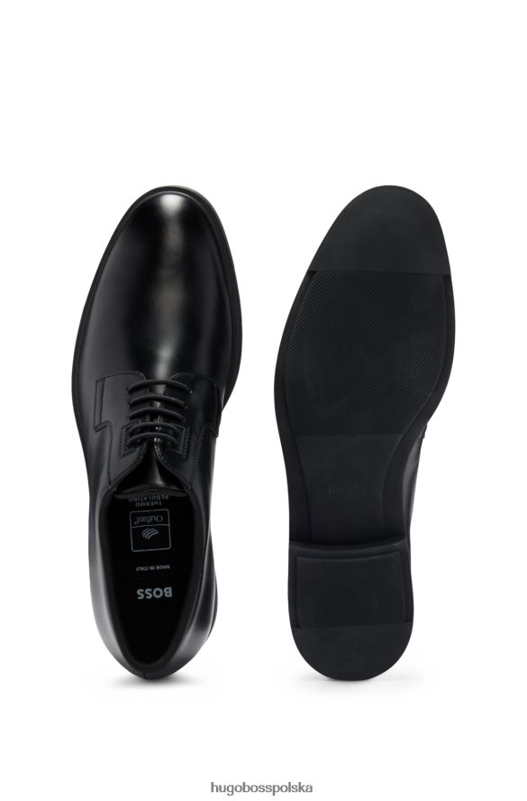 Hugo Boss buty derby ze skóry garbowanej roślinnie i elastycznych sznurówek w kolorze czarnym hugo czarny R0X0H64849