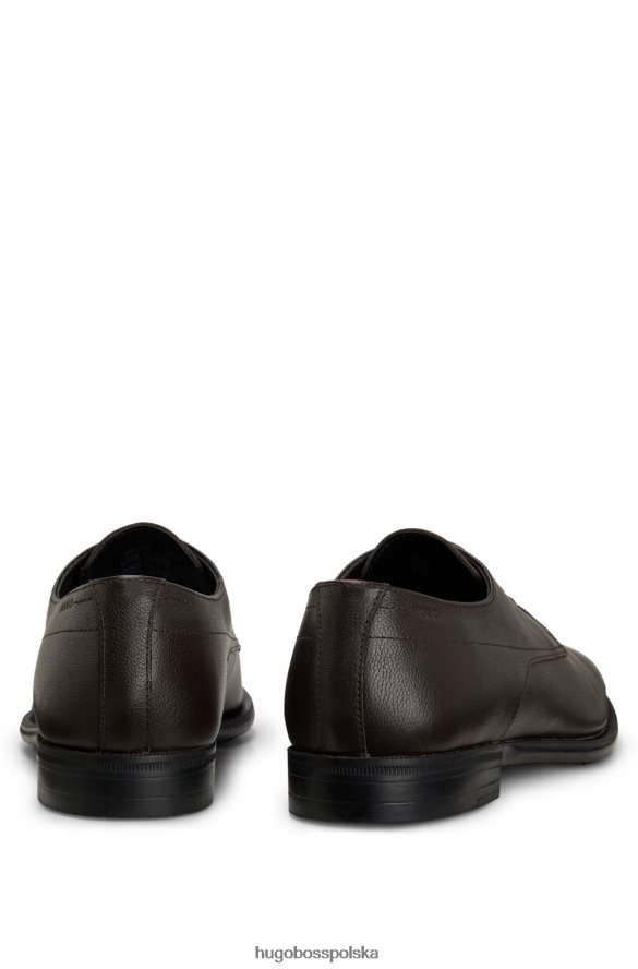 Hugo Boss buty derby ze skóry ziarnistej z logo emed ciemny brąz R0X0H65037