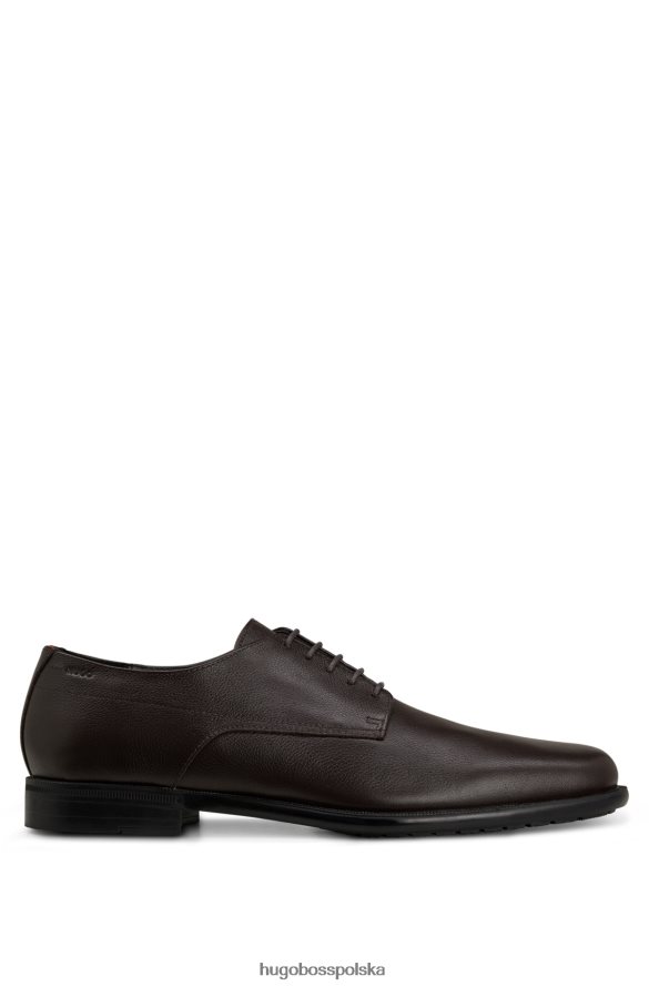 Hugo Boss buty derby ze skóry ziarnistej z logo emed ciemny brąz R0X0H65037