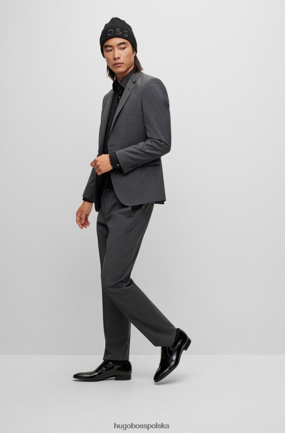 Hugo Boss czarne buty oxford z lakierowanej skóry z rypsową lamówką hugo czarny R0X0H64729