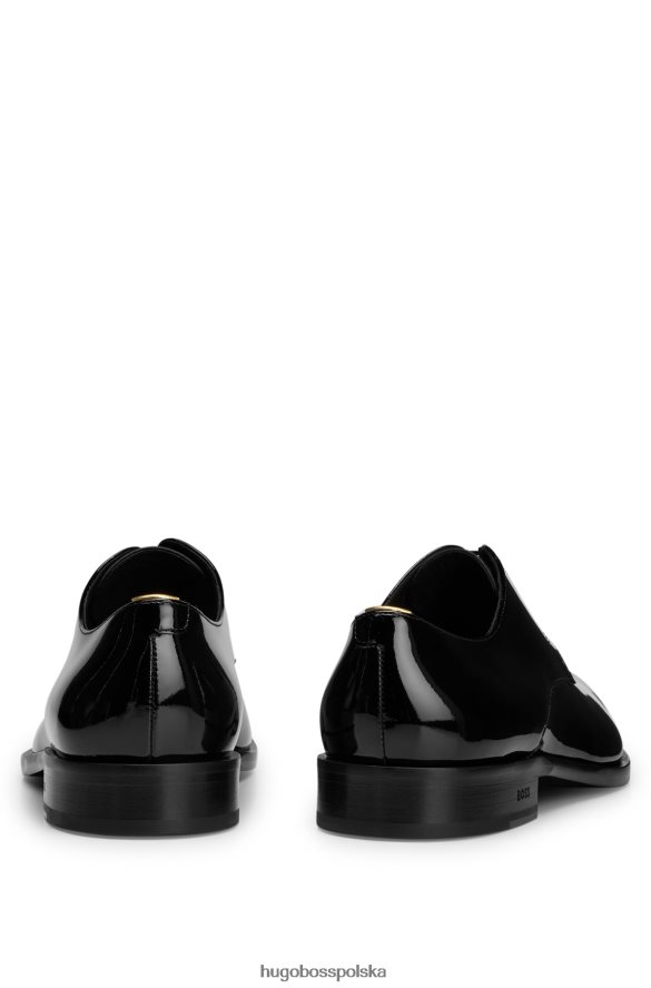 Hugo Boss czarne lakierowane derby z wkładką z monogramem hugo czarny R0X0H65019