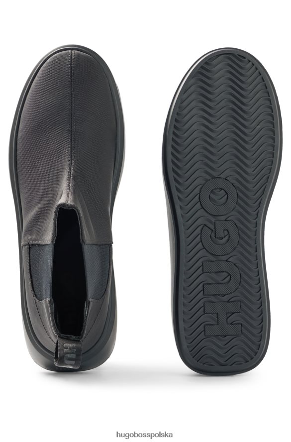 Hugo Boss Buty chelsea z podeszwą typu cupsole z markową taśmą w kolorze czarnym hugo czarny R0X0H65047
