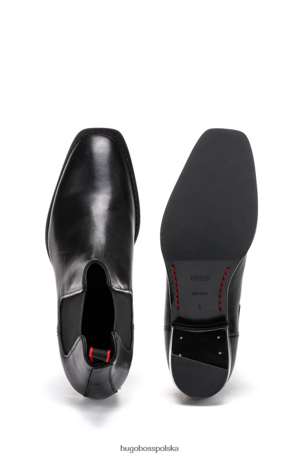 Hugo Boss Buty chelsea ze skóry nappa z elastycznymi panelami hugo czarne czarny R0X0H64979