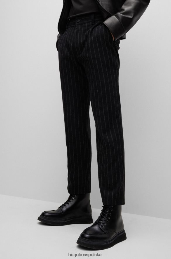 Hugo Boss Czarne buty hugo z zakrytymi noskami i podciąganą skórą czarny R0X0H64977