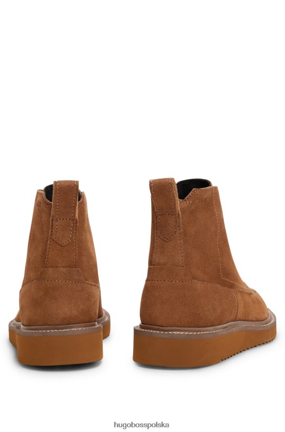 Hugo Boss Hugo brązowe sznurowane buty ze skóry zamszowej z podeszwą z pianki EVA brązowy R0X0H64895