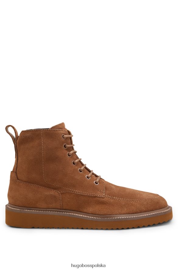 Hugo Boss Hugo brązowe sznurowane buty ze skóry zamszowej z podeszwą z pianki EVA brązowy R0X0H64895