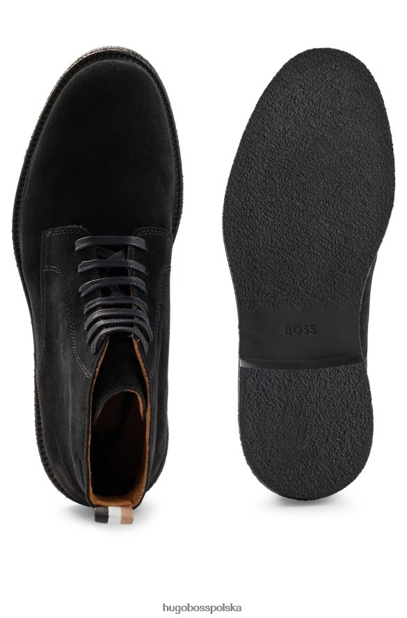 Hugo Boss Półbuty z zamszu z logo emed czarny R0X0H64697