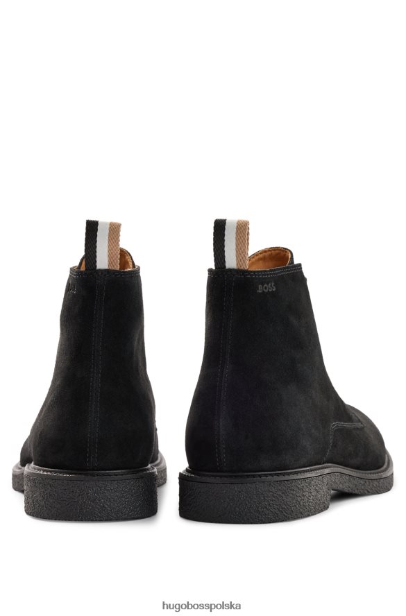 Hugo Boss Półbuty z zamszu z logo emed czarny R0X0H64697