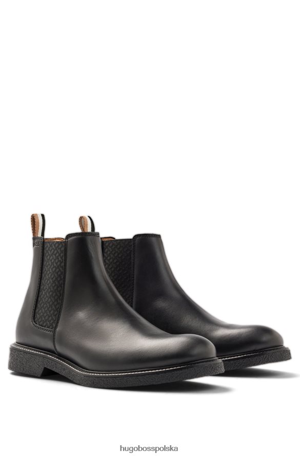 Hugo Boss Skórzane buty chelsea hugo z charakterystycznymi detalami w kolorze czarnym czarny R0X0H64810