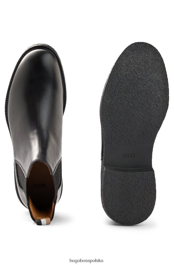 Hugo Boss Skórzane buty chelsea hugo z charakterystycznymi detalami w kolorze czarnym czarny R0X0H64810