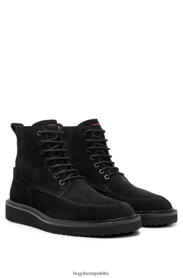 Hugo Boss Sznurowane buty hugo ze skóry zamszowej z podeszwą EVA w kolorze czarnym czarny R0X0H64896