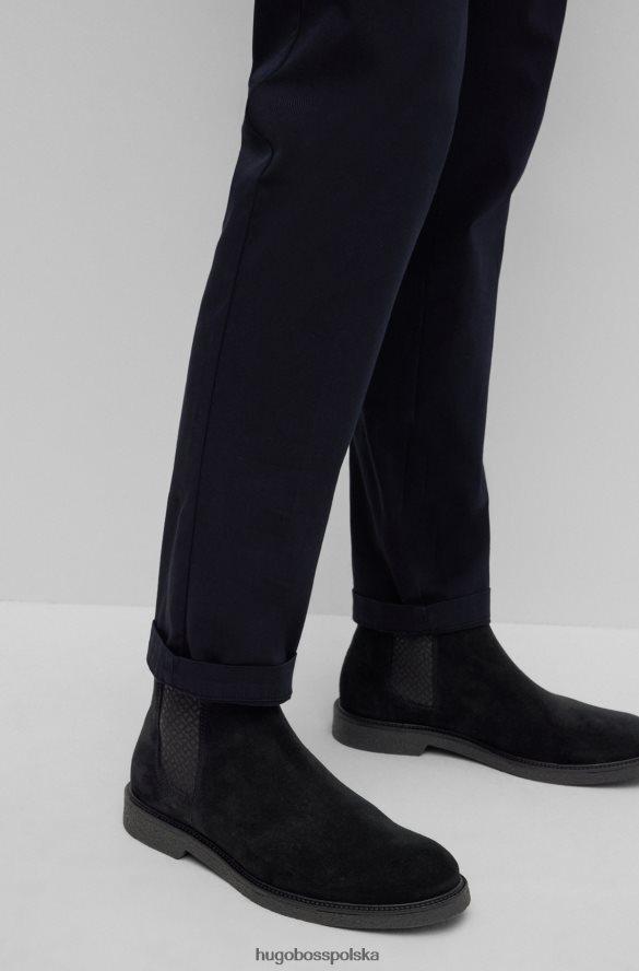 Hugo Boss Zamszowe buty Chelsea z logo emed hugo czarny R0X0H64747