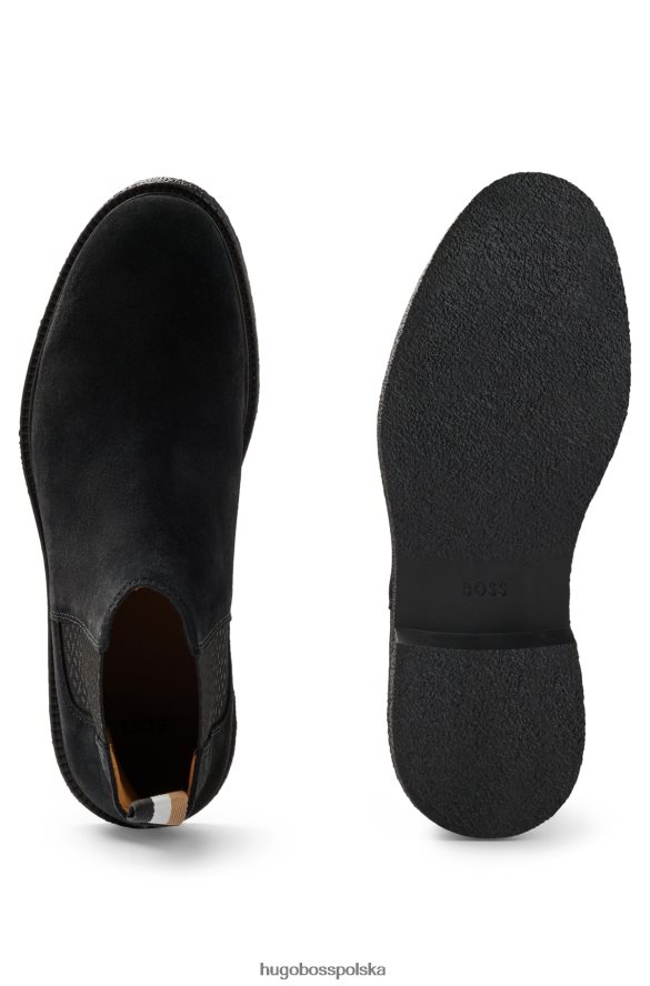 Hugo Boss Zamszowe buty Chelsea z logo emed hugo czarny R0X0H64747