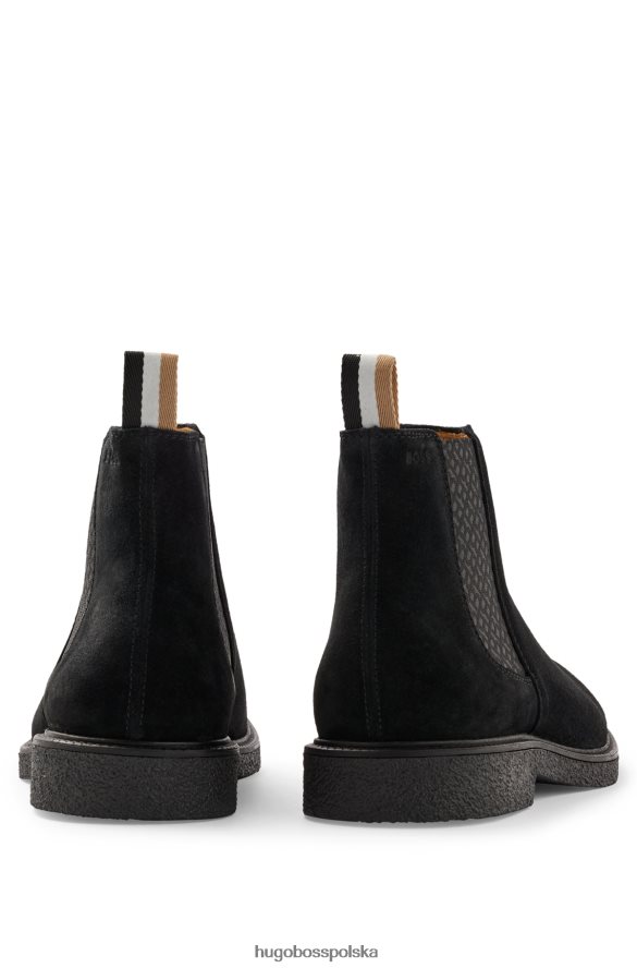 Hugo Boss Zamszowe buty Chelsea z logo emed hugo czarny R0X0H64747
